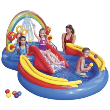 Intex inflatable kids rainbow 2024 ring water play center