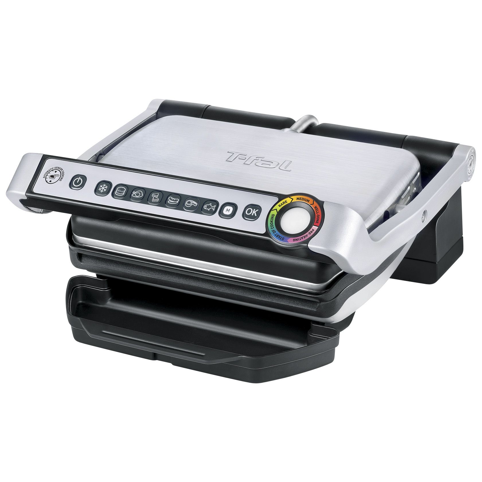 T-Fal OptiGrill Indoor Electric Grill with Removable, Dishwasher Safe  Nonstick Plates, GC712D54