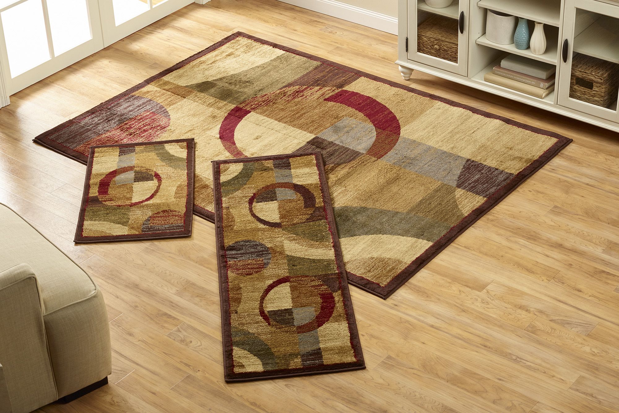 Tayse Rugs Elegance Circle Square 3-Pc. Area Rug Set