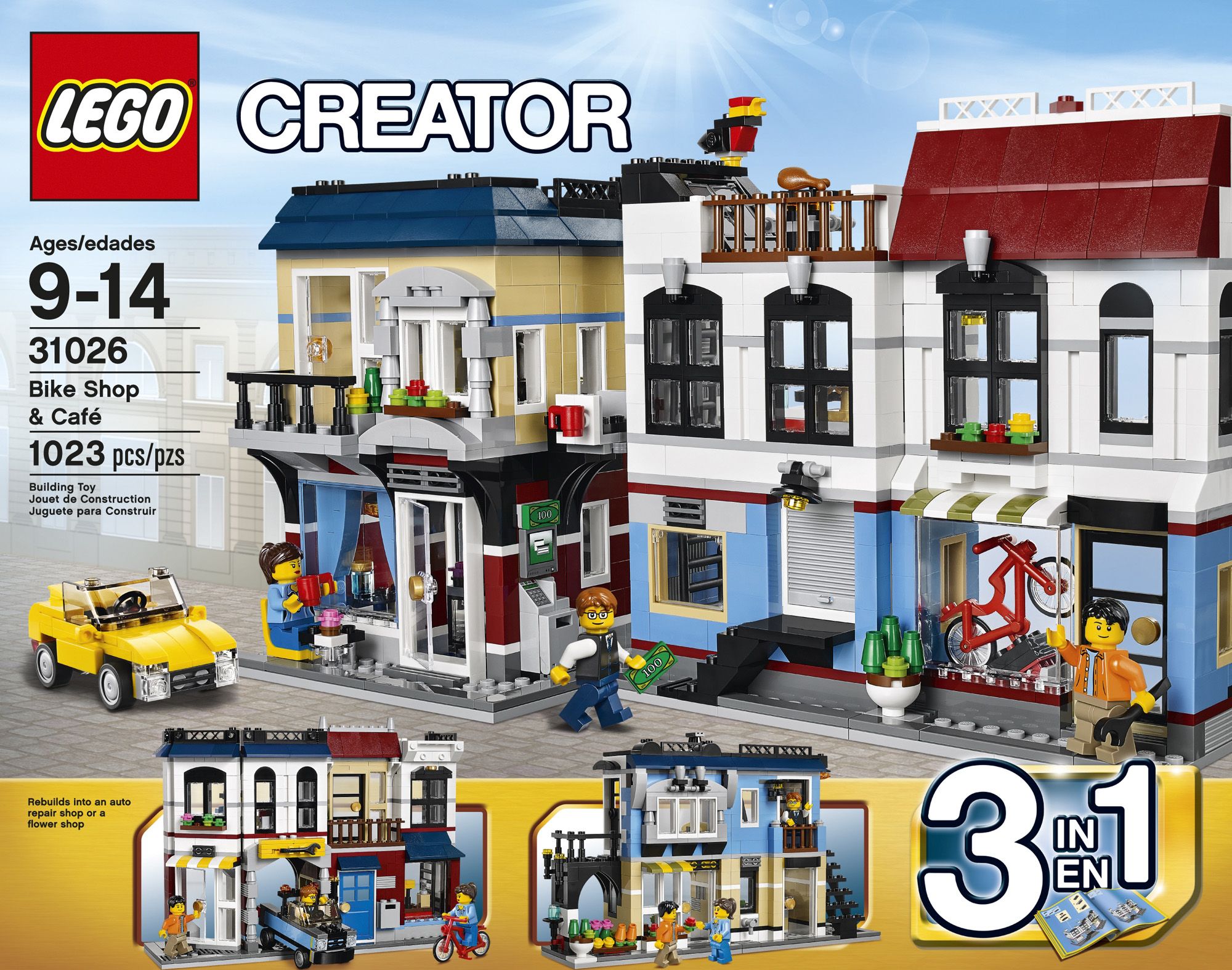 Конструктор улица. Конструктор LEGO creator 31026 веломагазин и кафе. Лего 31026. LEGO creator 31026. Лего креатор 2016.