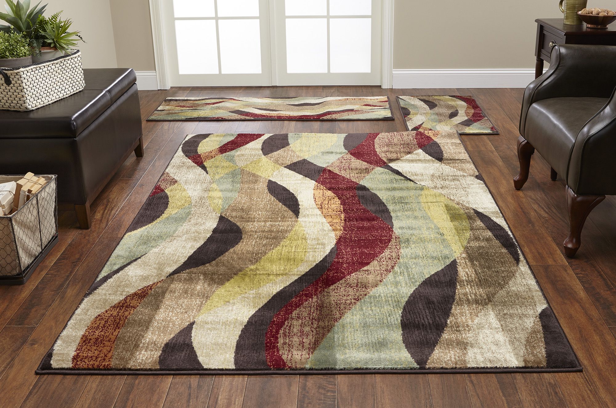 McLeland Design Modern Wave 3 Pc. Area Rug Set