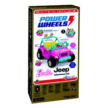Fingerhut - Power Wheels 12V Barbie Jammin' Jeep Wrangler Ride-On