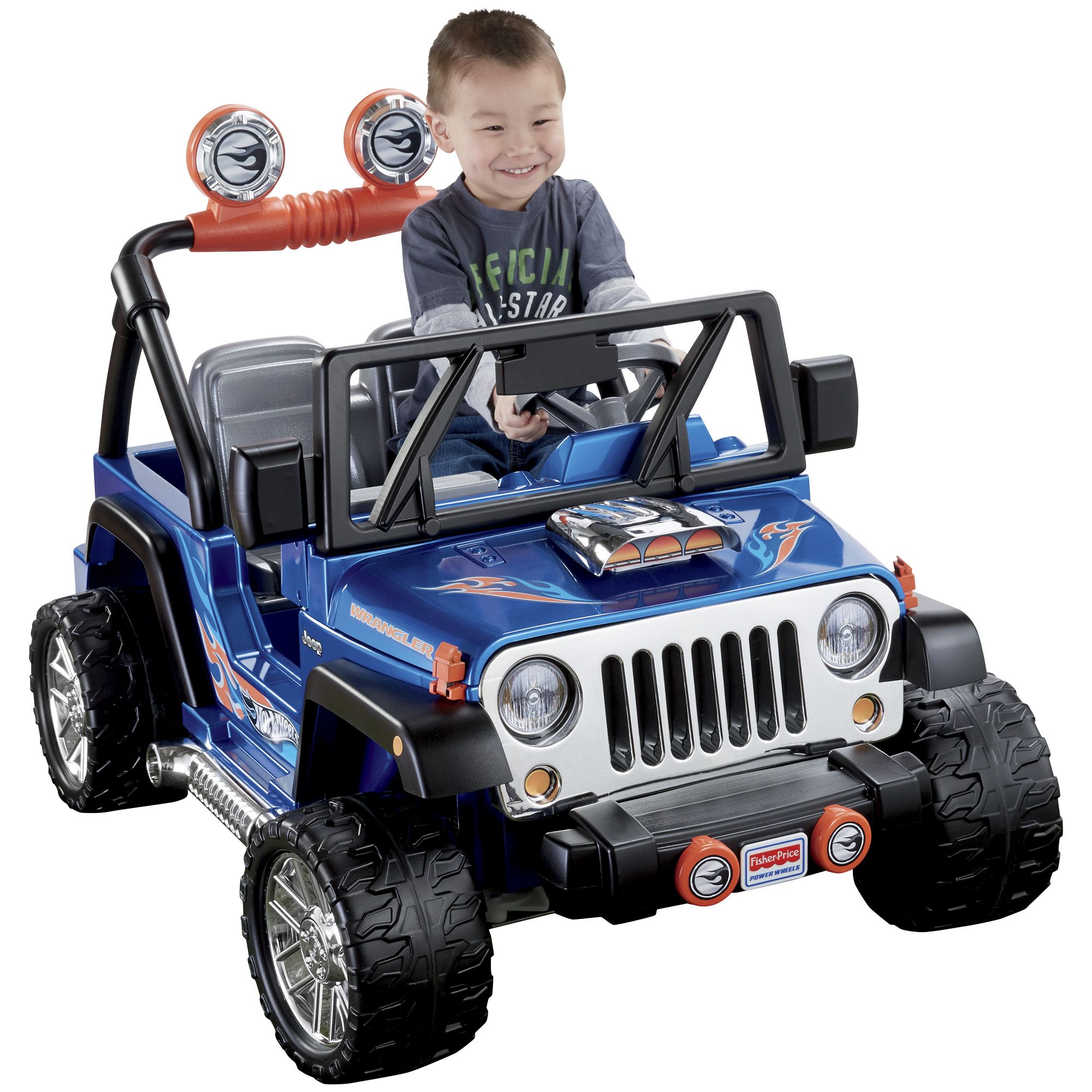 Fingerhut - Fisher-Price Power Wheels 12V Hot Wheels Jeep Wrangler Ride-On