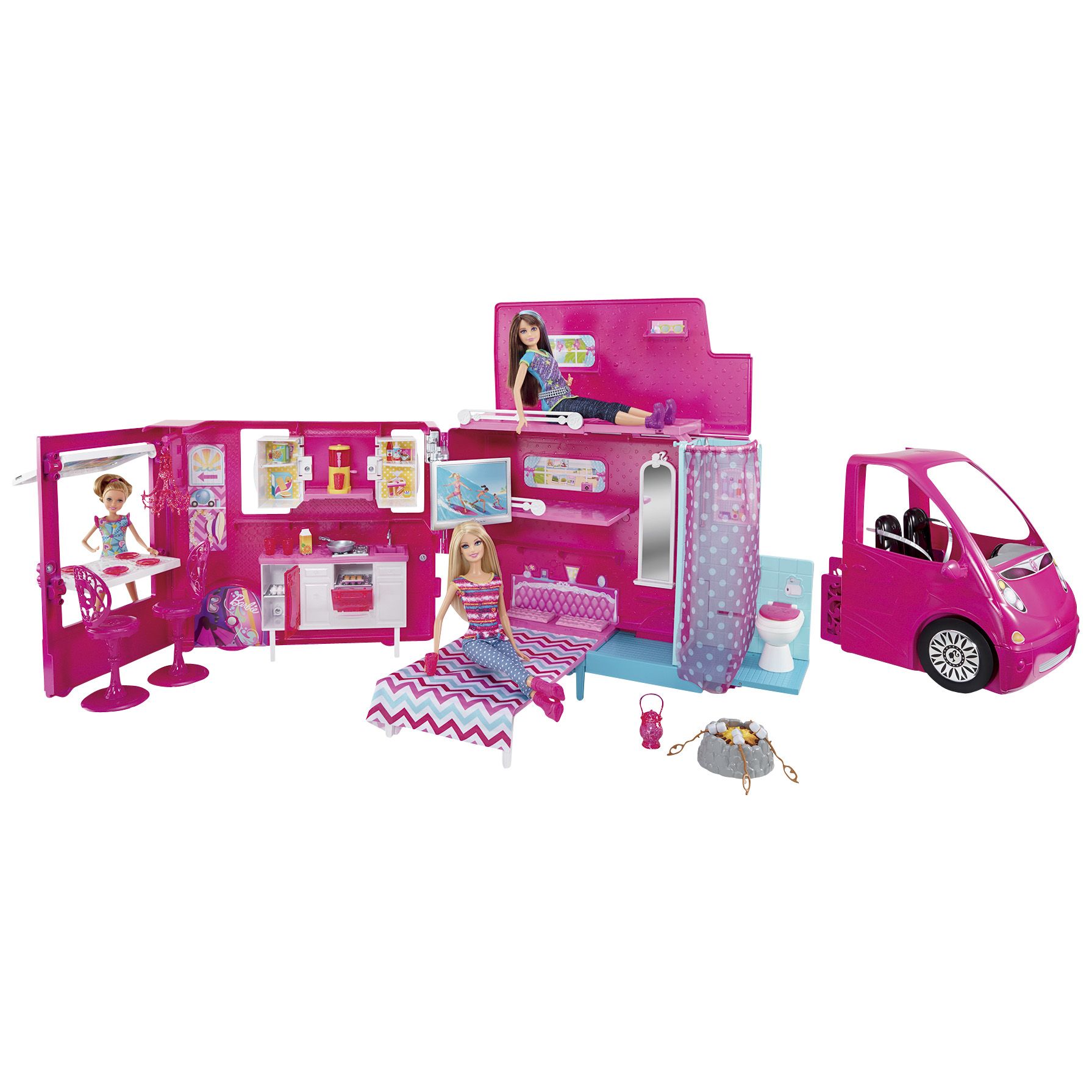 Barbie sisters family online camper