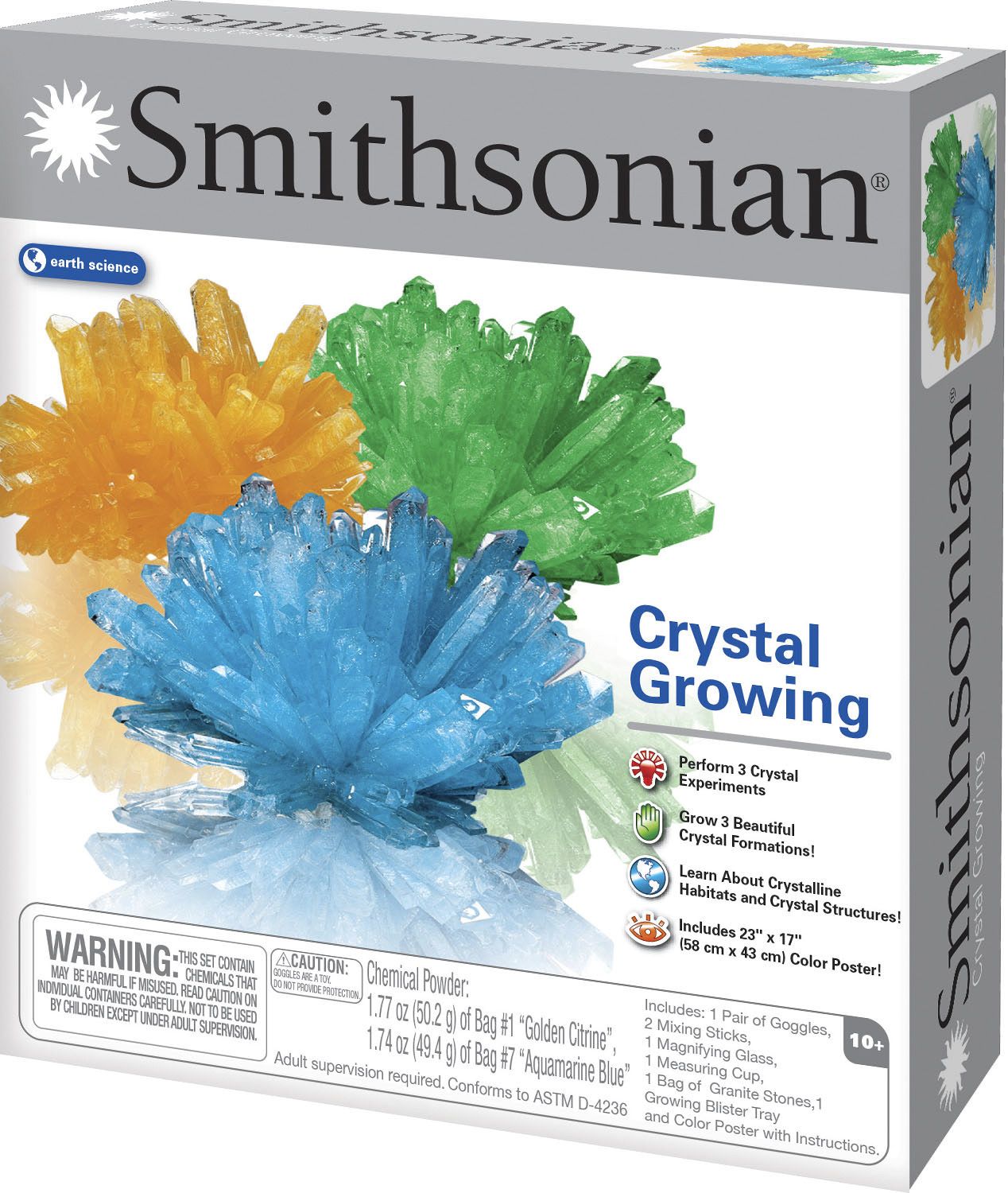 Smithsonian Earth Science Stem Crystal Growing Kit Age 10 for sale online