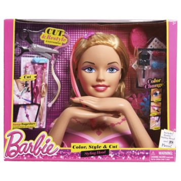 Barbie color cut and curl hot sale styling head