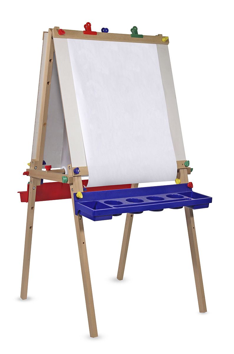  Kids Art Easel with Paper Roll Protable Double-Sided Easel with  Whiteboard Chalkboard Standing Easel with Tarys Wooden Kids Easel Height  Adjustable Easel for Kids Toodlers : Toys & Games