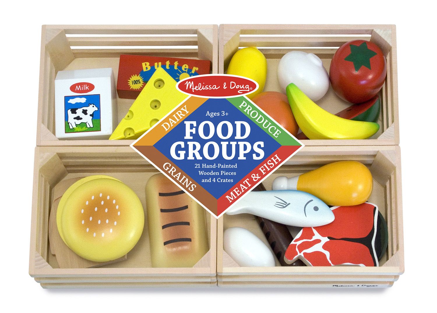 Melissa & Doug Food Groups Wooden Play Food  #271 Brand New 