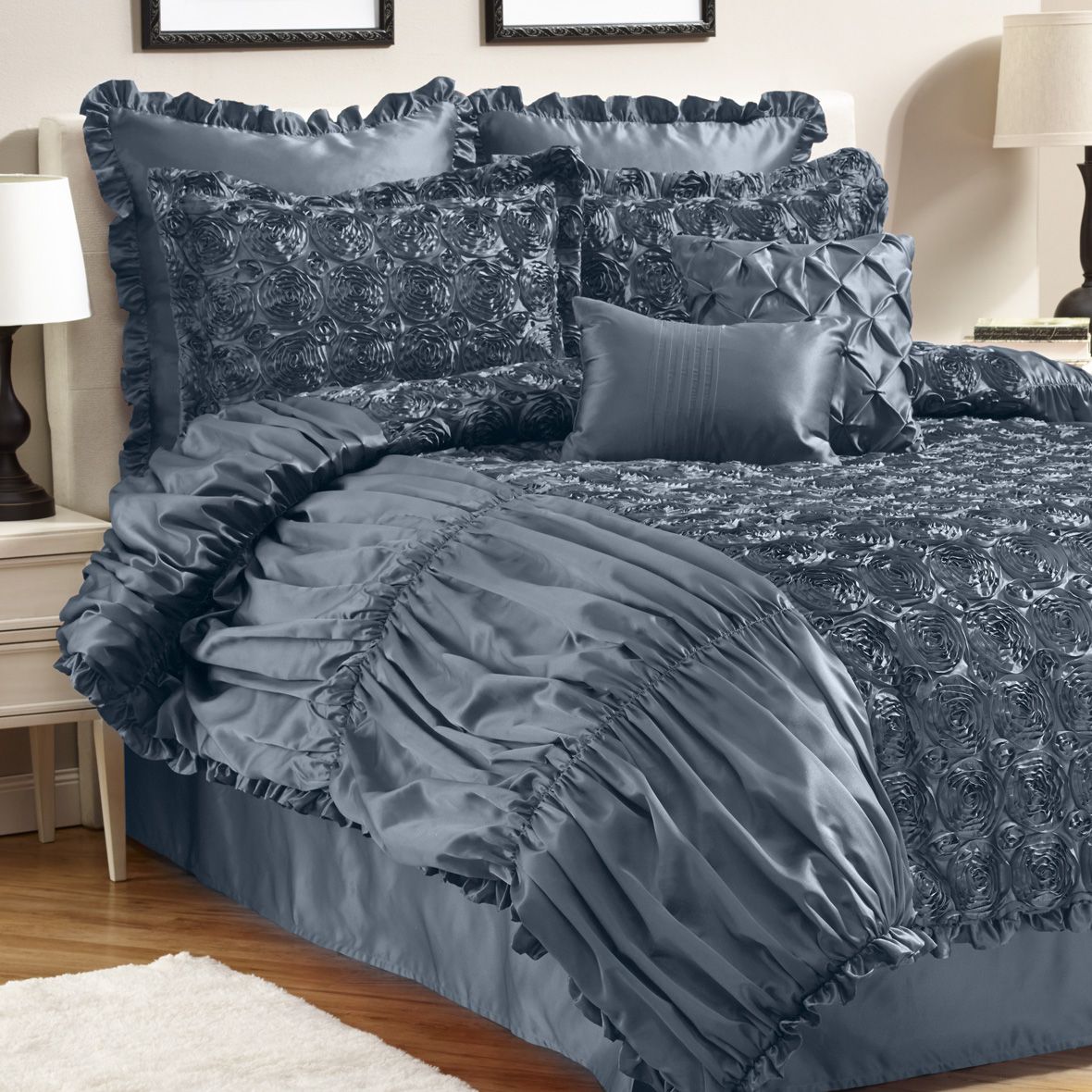 Fingerhut Mcleland Design Genevieve 8 Pc Embellished Comforter Set Full