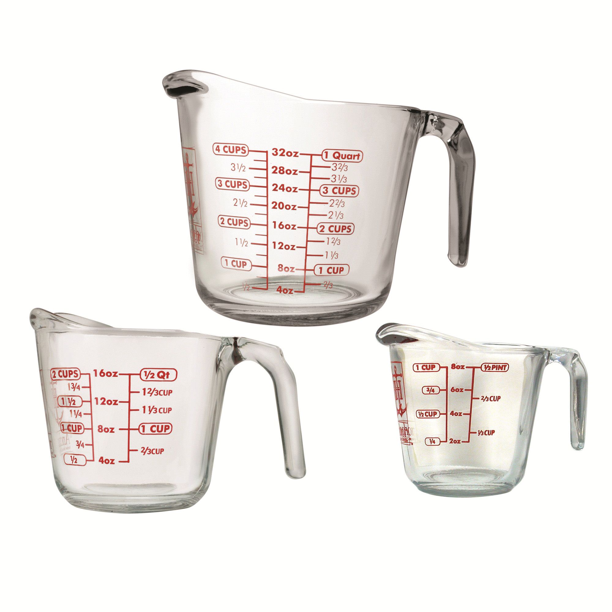 Embossed Glass Measuring Cup