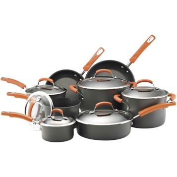 Fingerhut - Rachael Ray 10-Pc. Nonstick Hard-Anodized Aluminum Cookware Set