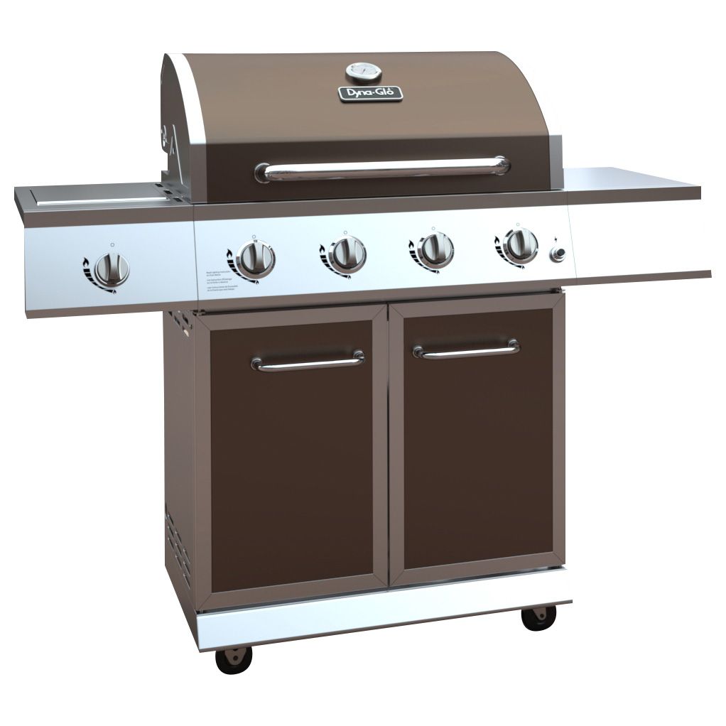 Fingerhut - Dyna-Glo 52,000 BTU 4-Burner Gas Grill - Bronze Stainless  Steel, DGE486BSP-D