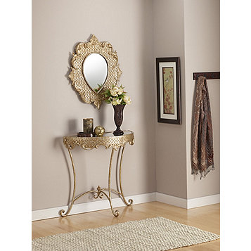 Goods Ornate Mirror And Console Table, Half Moon Table And Mirror Sets