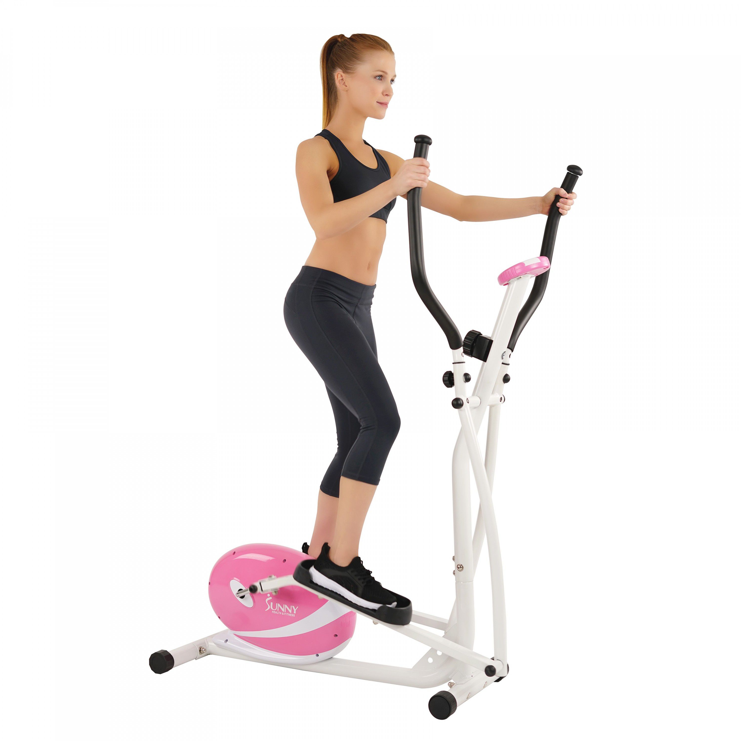 Sunny health and fitness pink online elliptical