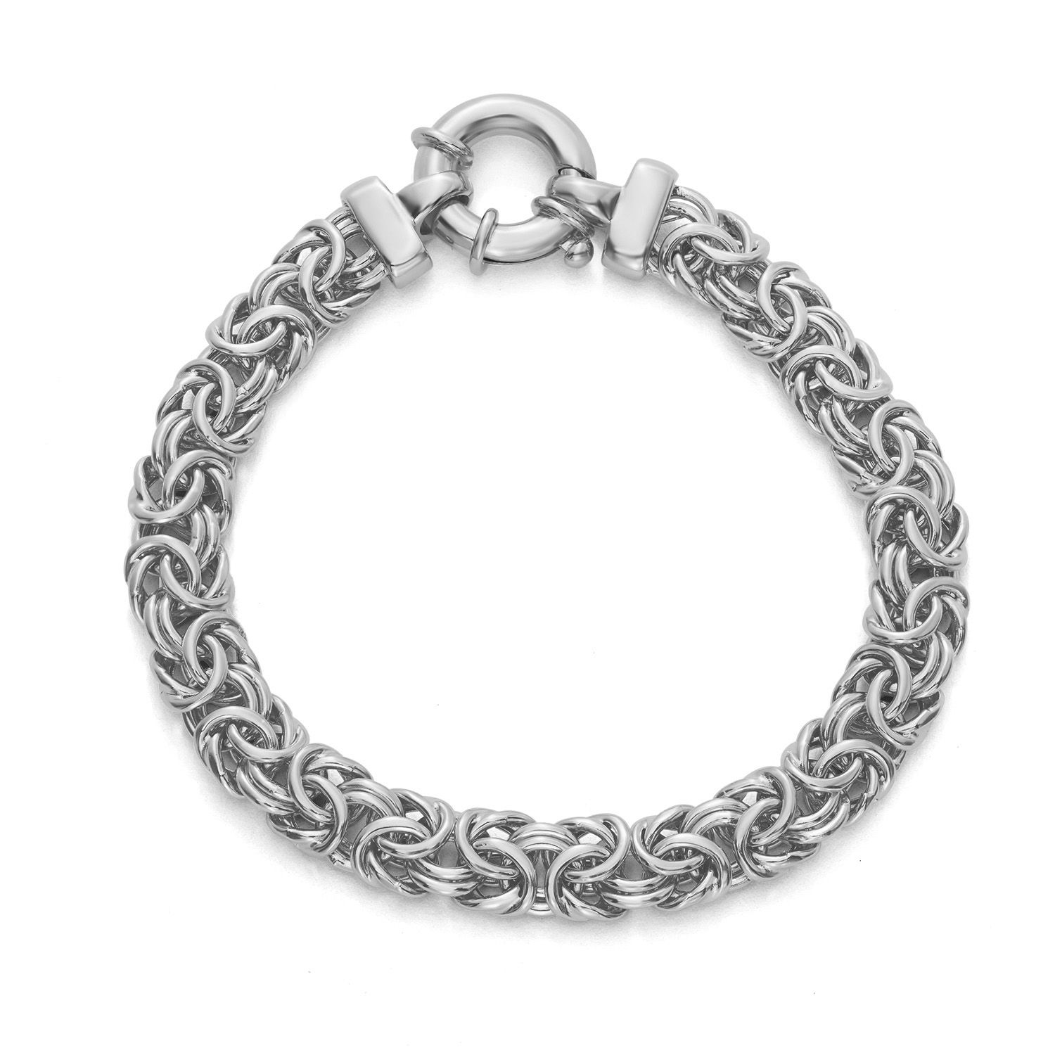 Mens silver deals byzantine bracelet