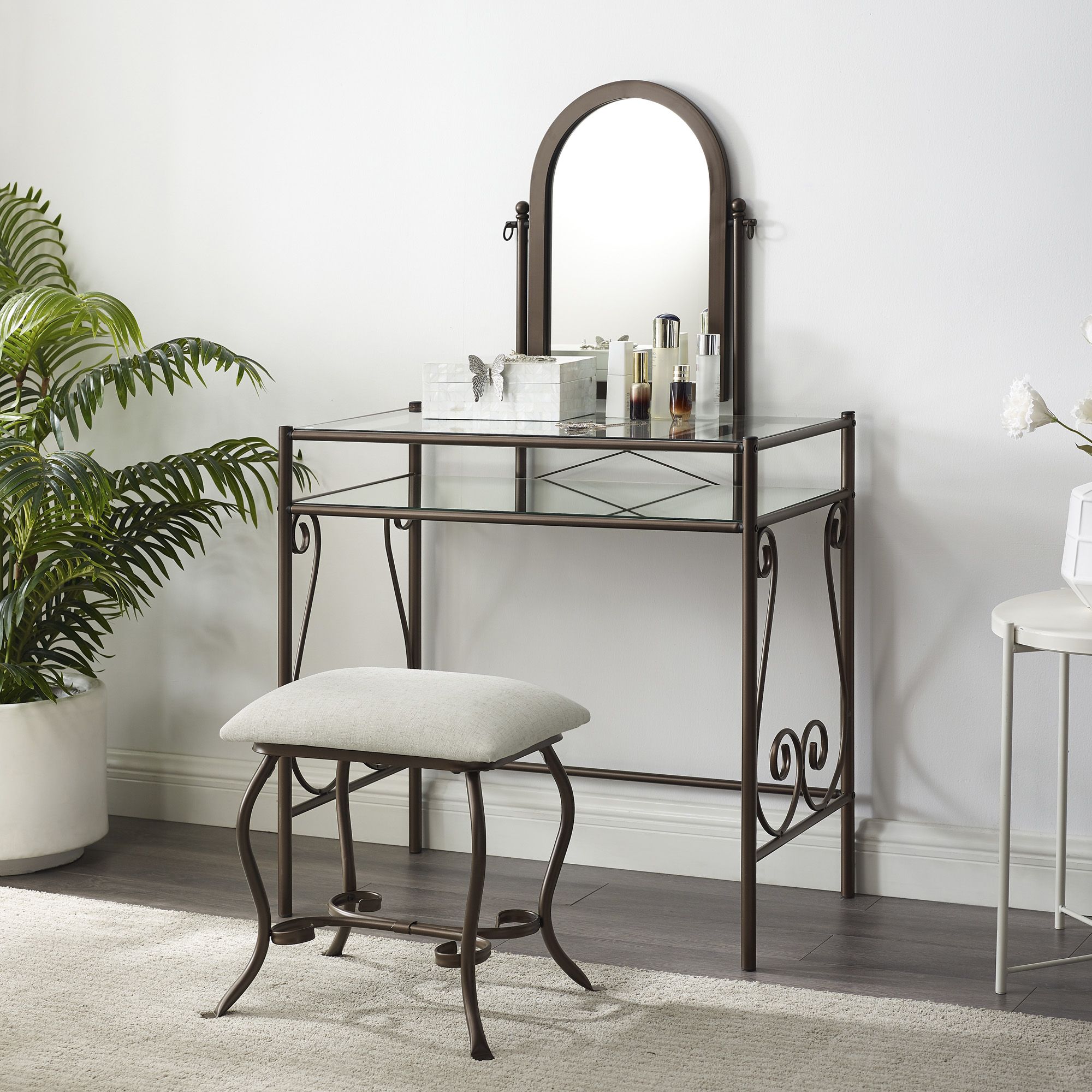 Fingerhut Clarisse Metal Vanity Set Fingerhut Clarisse Metal Vanity Set