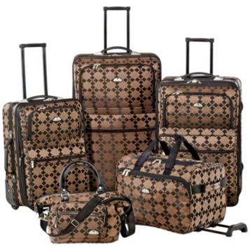 Fingerhut - American Flyer Lyon 4-Pc. Softside Wheeled Luggage Set