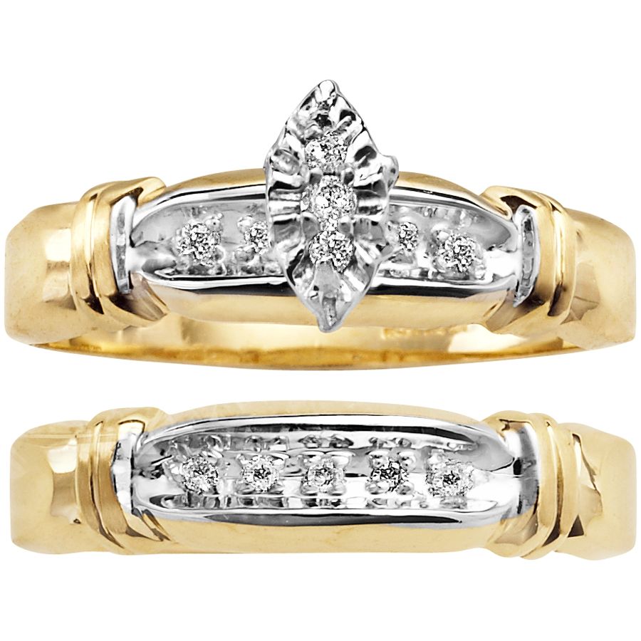 Fingerhut 10k Gold Diamond Bridal Set