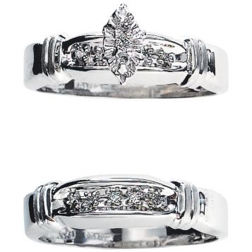 Fingerhut 10k White Gold Diamond Bridal Set