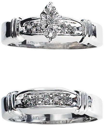 Fingerhut 10k White Gold Diamond Bridal Set