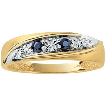 Fingerhut Men S 10k Gold Sapphire Wedding Band