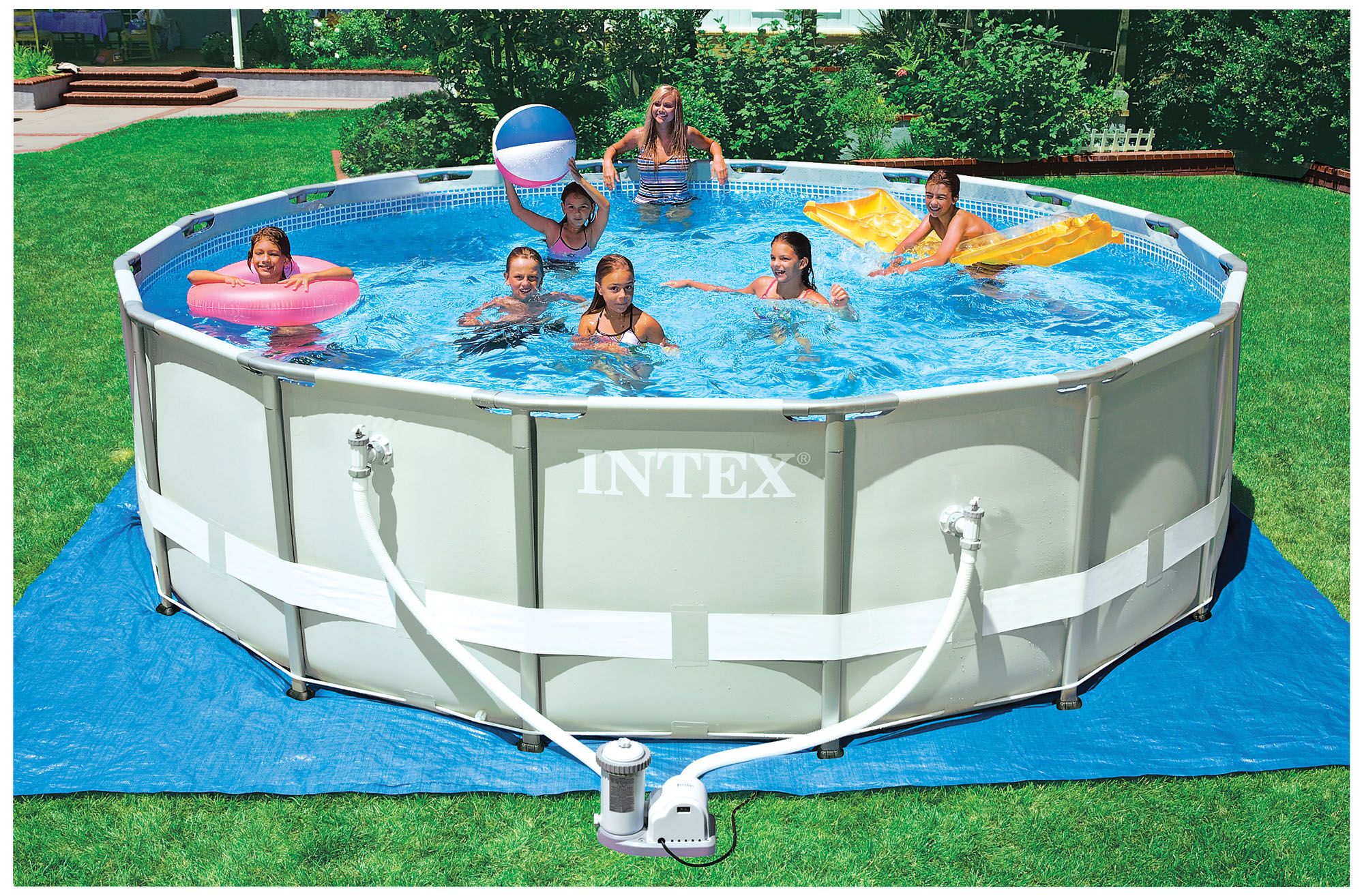 How many gallons of water are in a 16x48 pool Fingerhut Intex 16 X 48 Ultra Frame Pool