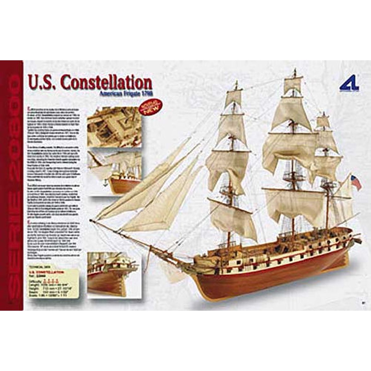 Artesania Latina S.A. 1 85 U.S. Constellation Wooden Model Ship Kit eBay