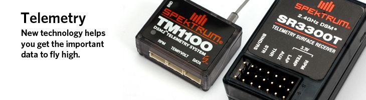 RC Telemetry with sensors for battery voltage, RPM, engine temperature ...
