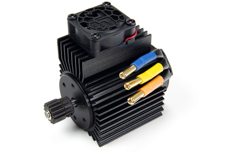 Spektrum Firma 3660 3200Kv borstelloze motor met Safe D-rondsel en ARRMA-koellichaam en koelventilator