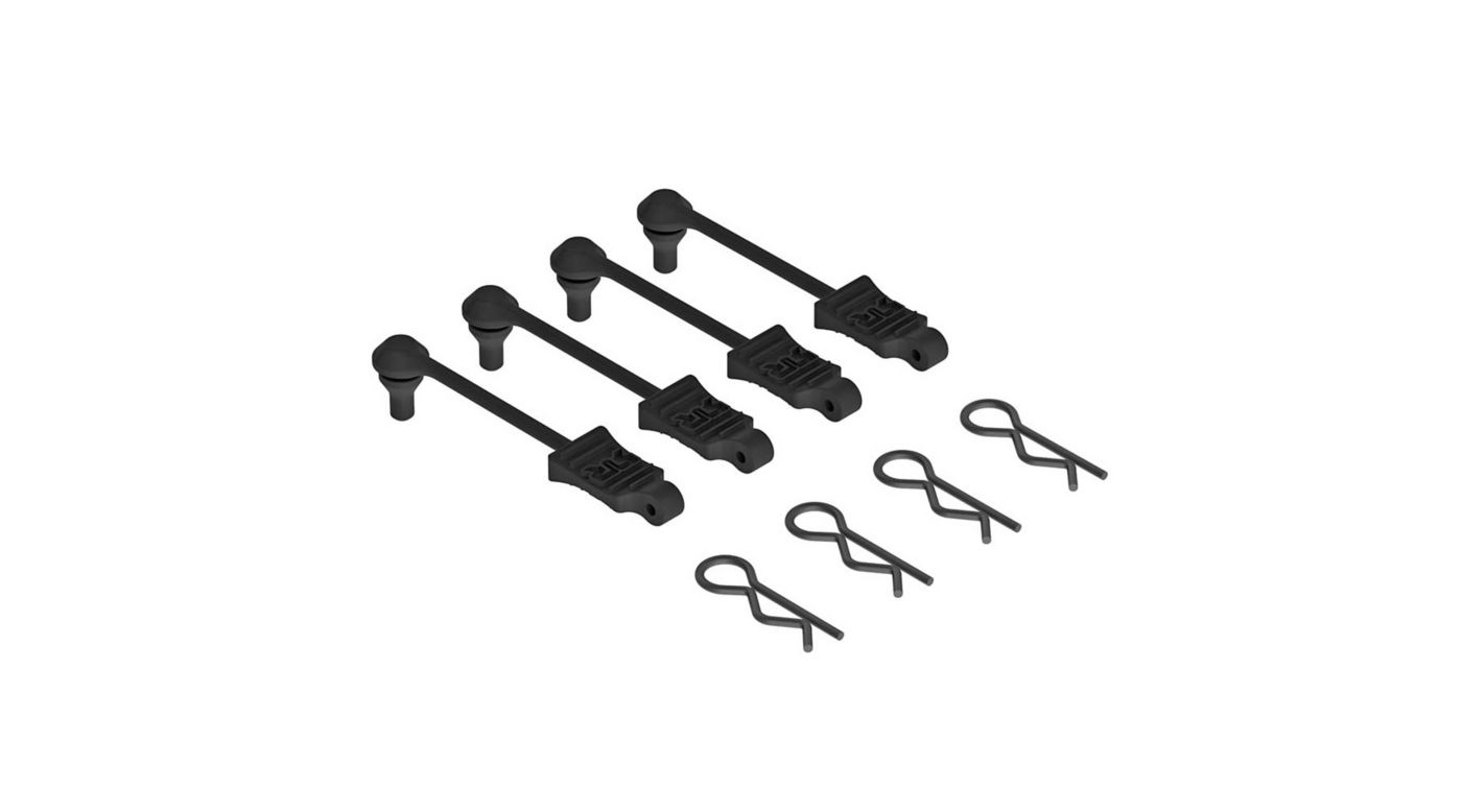 Image pour Body Clip Retainer 1/10 Scale Black (4) à partir de Horizon Hobby