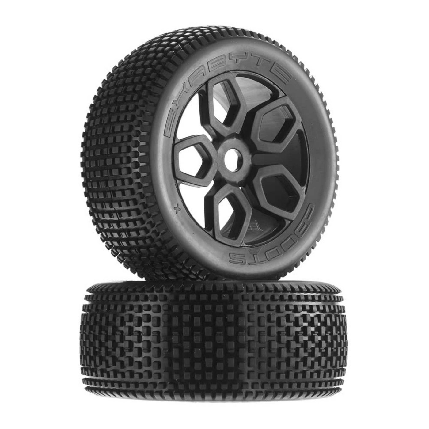1/8 Exabyte NT Truggy Front/Rear 3.8 Pre-Mounted Tires, 17mm Hex (2)
