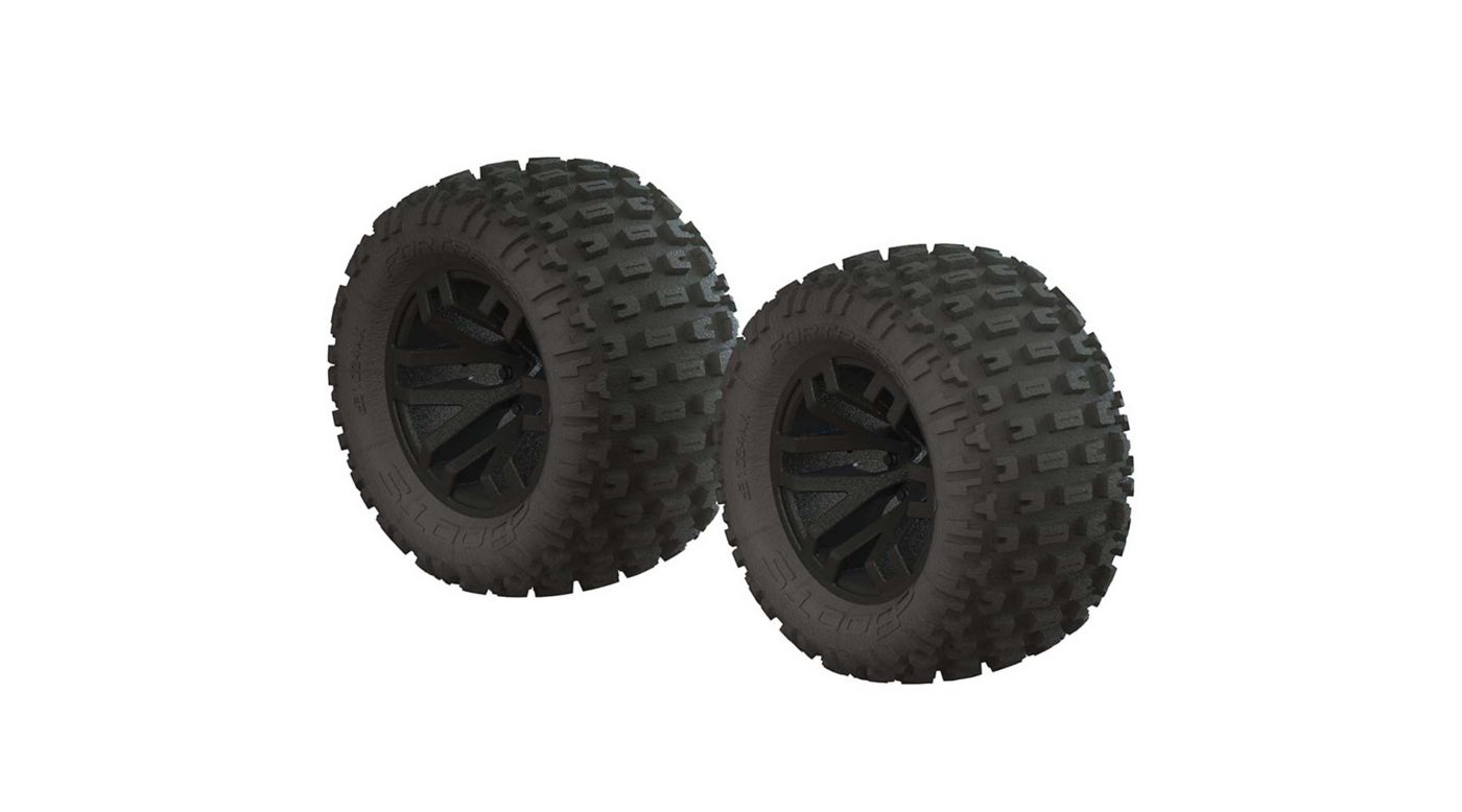 Image for 1/10 dBoots Fortress MT 2.2/3.0 Pre-Mounted Tires, 14mm Hex, Black (2) from Horizon Hobby