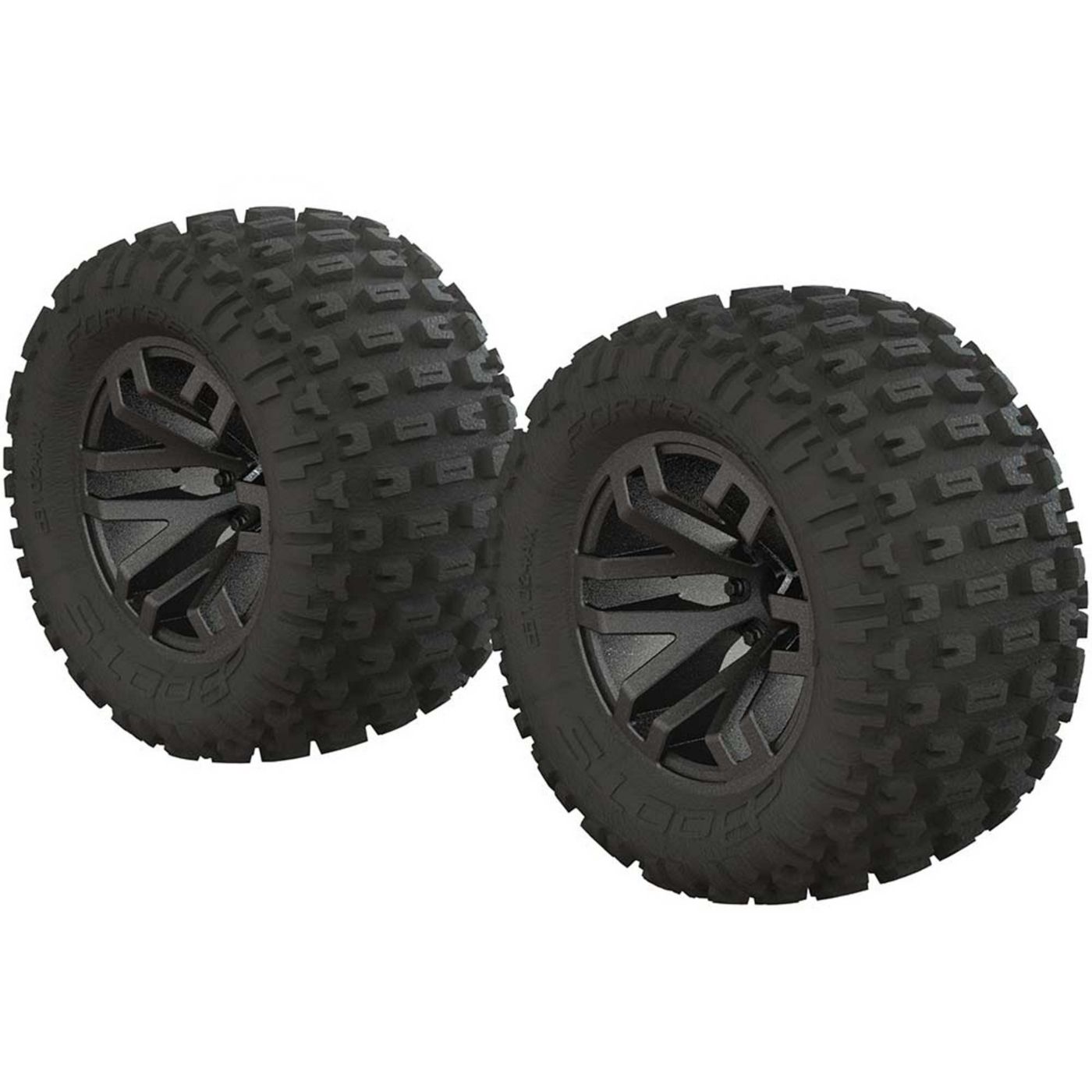 AR550045 Fortress MT Tire Set Glued Blk Chrm (2)