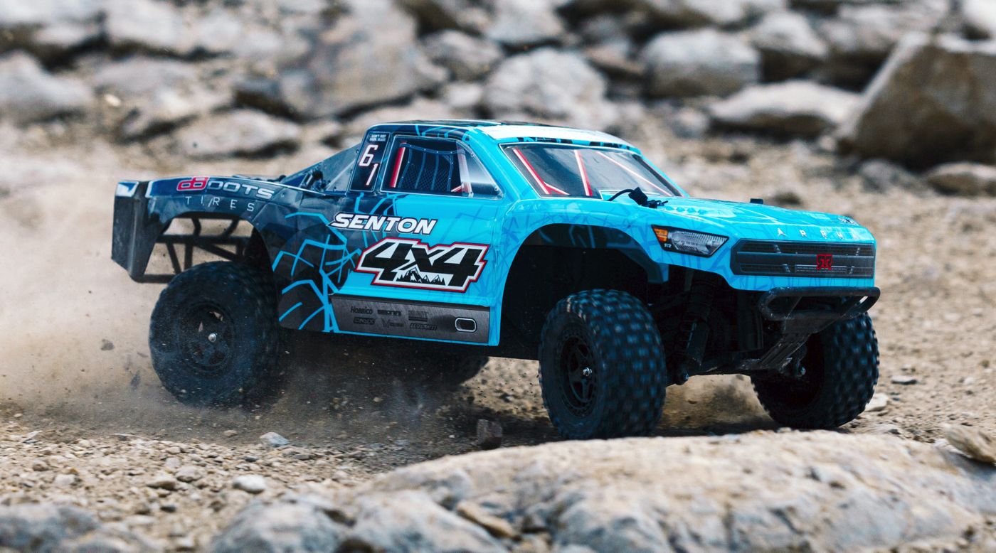 ARRMA 1/10 SENTON 4x4 Mega SC Brushed Truck RTR, Blue/Black | Horizon Hobby