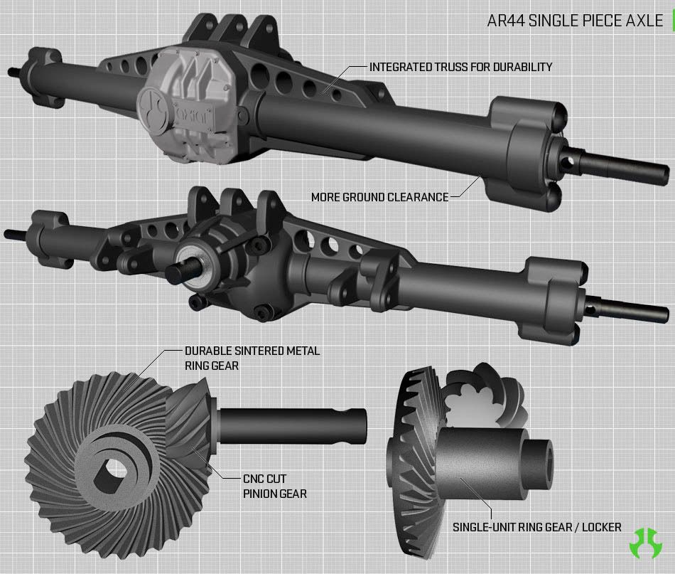 AR44 SINGLE PIECE HI-PINION AXLES