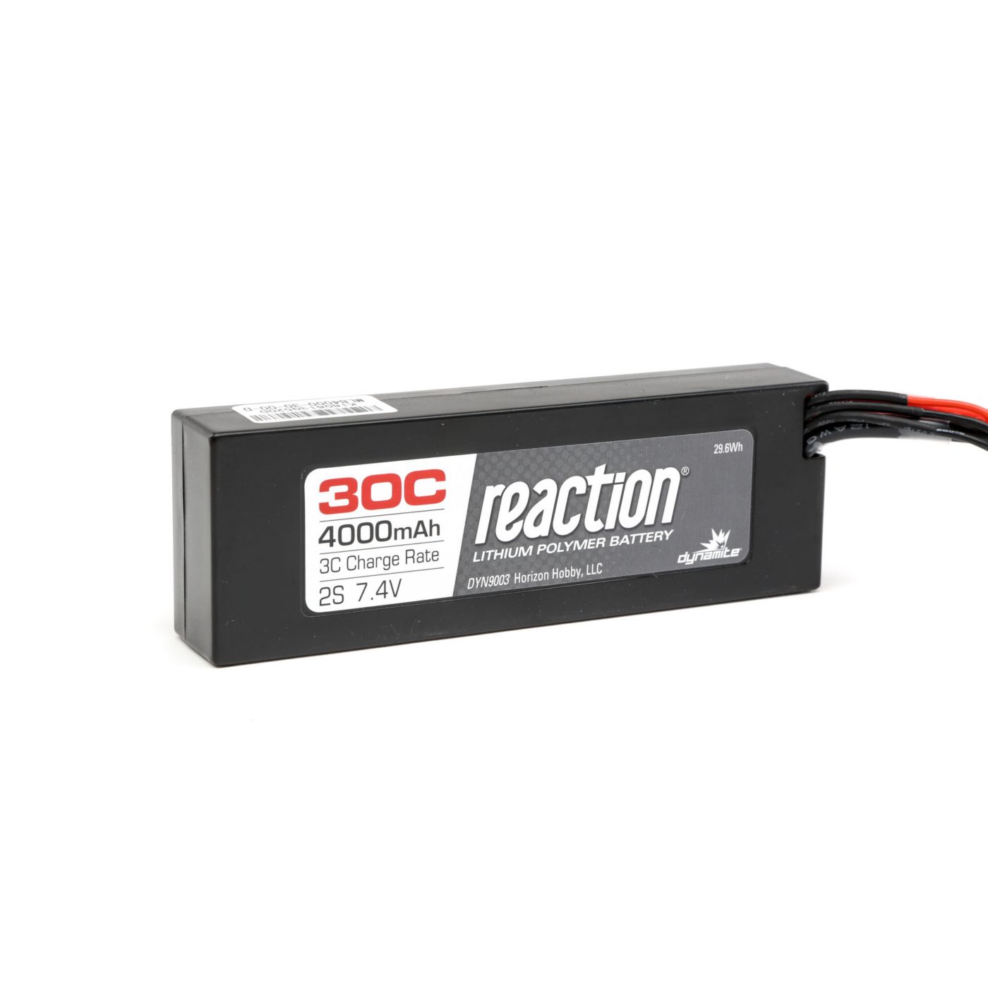 7.4V 4000mAh 2S 30C Reaction Hardcase LiPo Battery: EC3