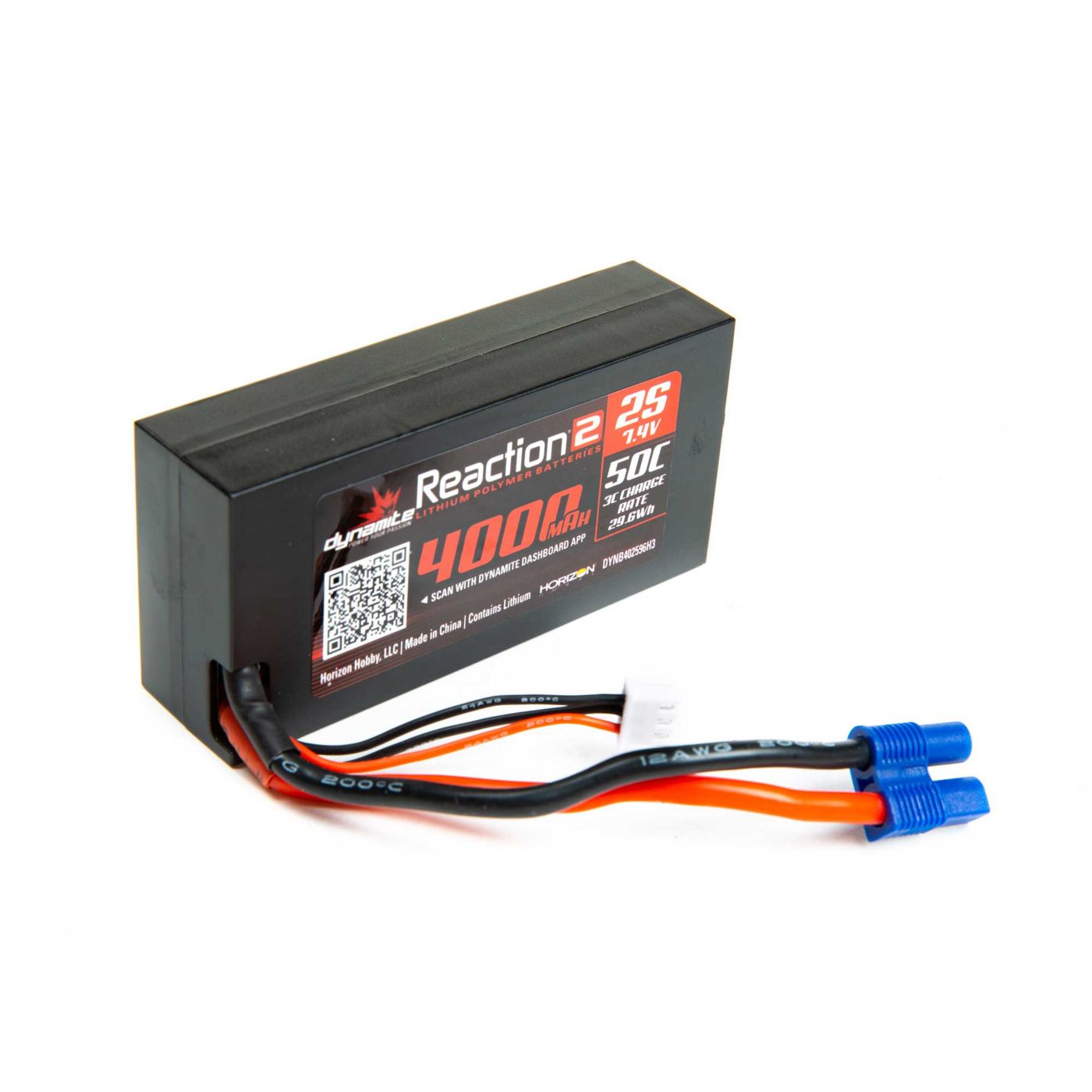 7.4V 4000mAh 2S 50C LiPo, Hardcase: 96mm IC3