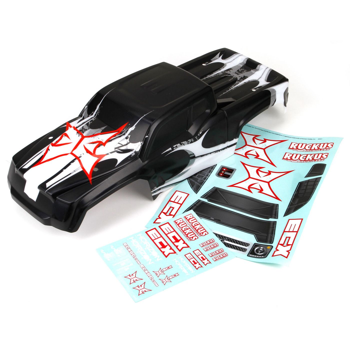 [���ܼ�] ECX230010 [ECX RC] Body, Black/White: BL Ruckus �����ٵ�