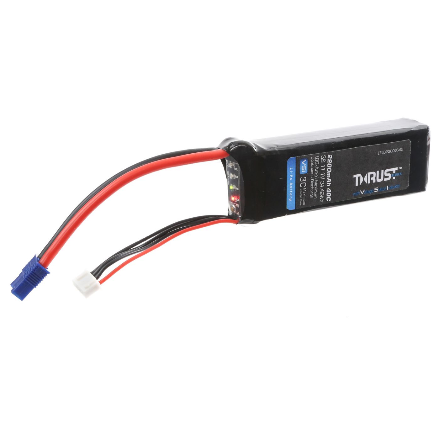 11.1V 2200mAh 3S 40C Thrust VSI LiPo Battery: EC3