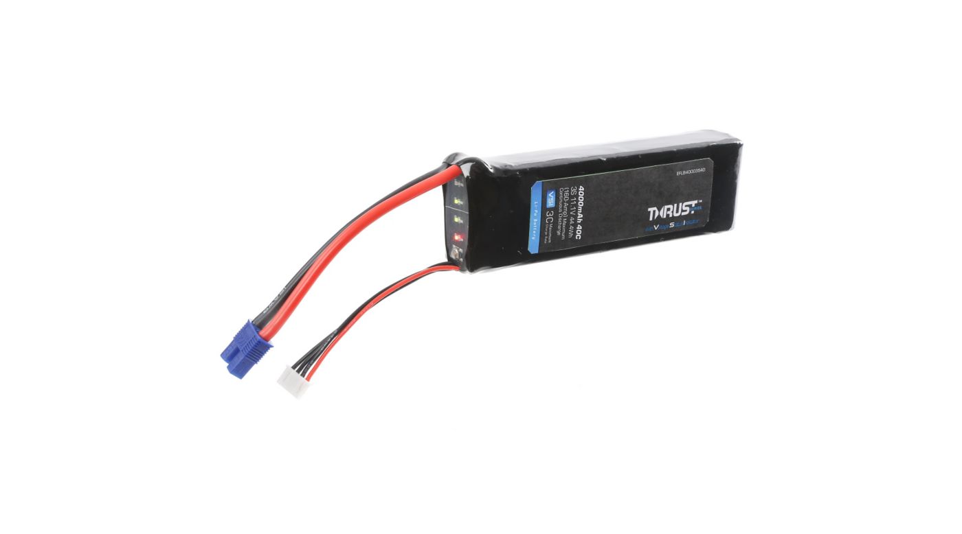 Image pour Batterie Li-Po 3S 11,1V 4000mA 40C avec DEL, EC3 à partir de Horizon Hobby