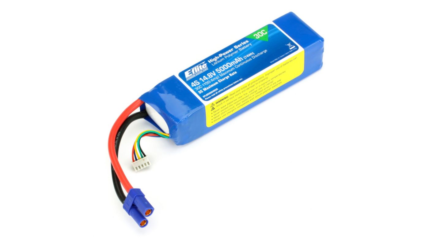 Image pour Batterie Li-Po 14,8V 4S 5000mA 30C avec prise EC5 à partir de Horizon Hobby