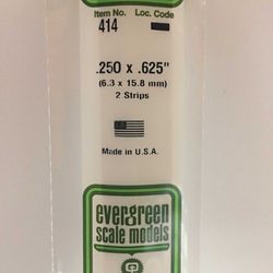 Evergreen 414 Opaque Styrene Strips .250" Thick 24" Long .625" Wide Pkg 2