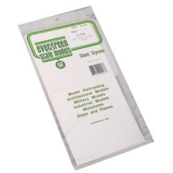 Evergreen 9007 Styrene Sheet Clear 6 x 12" .015" Pkg 2