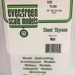 Evergreen 9125 Styrene Sheet 6 x 12" .125"