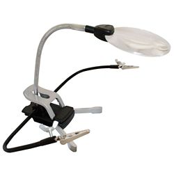 Excel 55669 Helping Hands Magnifier w/ LED Light & 2 Hands