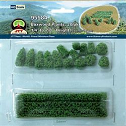JTT 20/pack 595584 BOXWOOD Plants 1/4"-7/8" HO-Scale NIB 