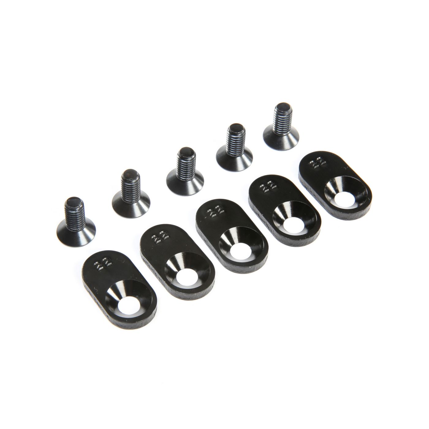 Losi EngineMntInsert&Screws BLK 22T5 5ive-T 2.0 LOS252107