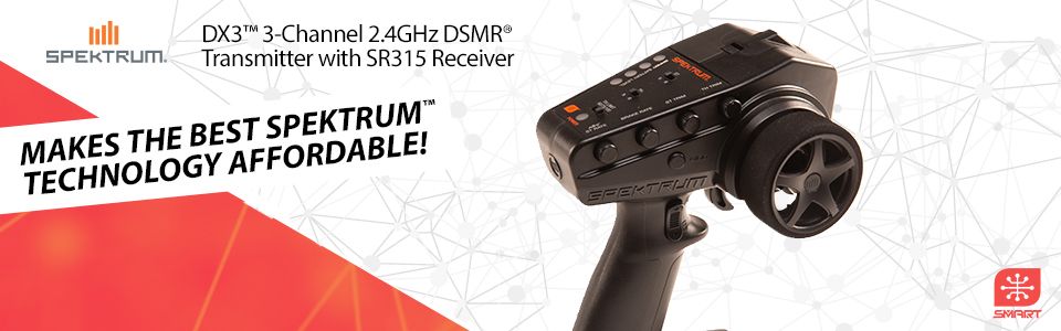 Sistema de radio DSMR DX3 de 3 canales y 2,4 GHz