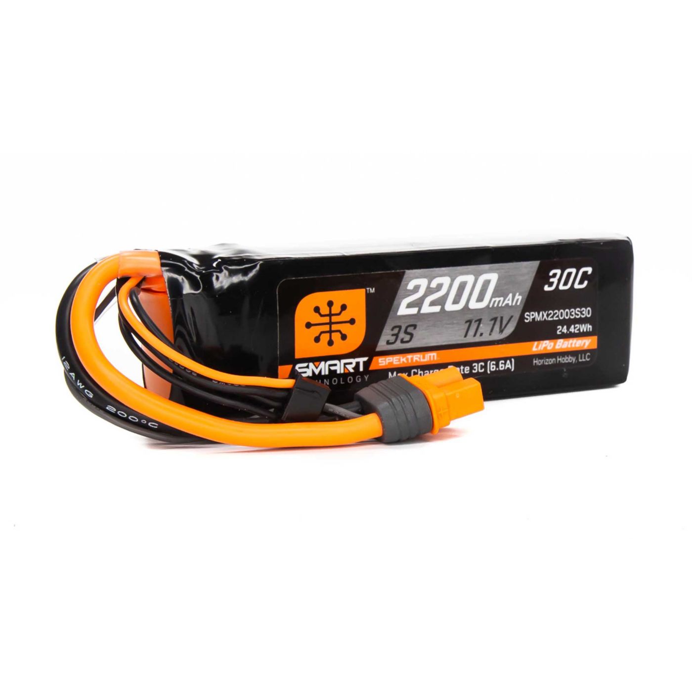 11.1V 2200mAh 3S 30C Smart LiPo Battery, IC3