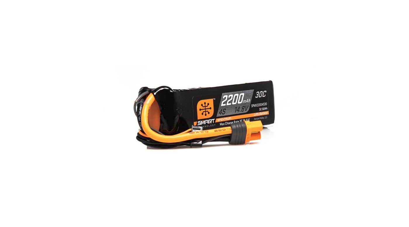Image for 14.8V 2200mAh 4S 30C Smart LiPo Battery, IC3 from Horizon Hobby